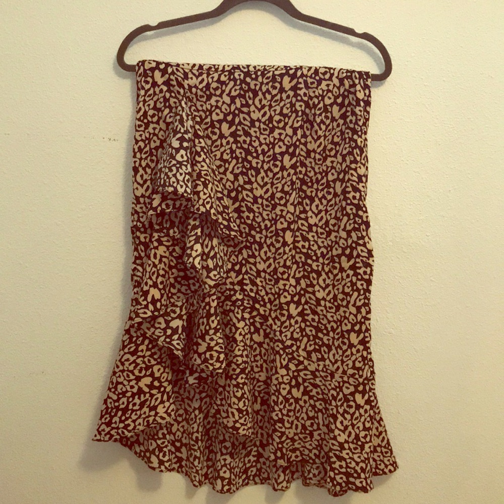 Cheetah/leopard flowy midi skirt